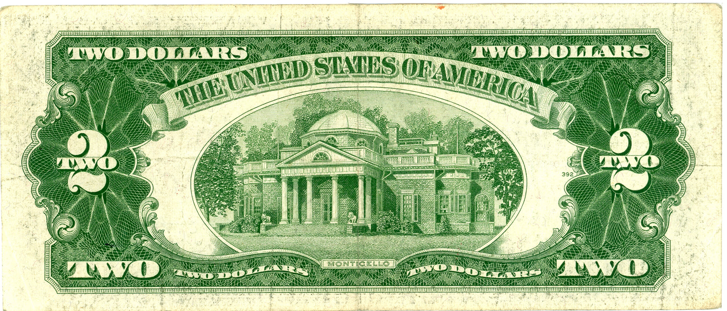 1953 $2 Dollar Bill Legal Tender Priest Humphrey F-1509 A26374642A
