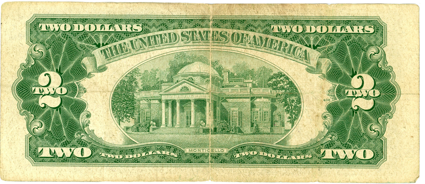 1953 C $2 Dollar Bill Legal Tender Granahan Dillon F-1512 A76094228A
