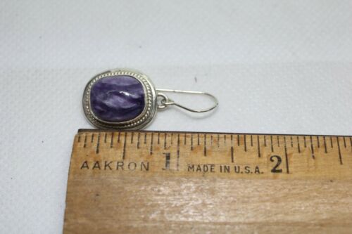 Vintage Sterling Silver Fluorite Signed BP Dangle Earrings