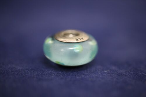 Pandora Murano Teal Polka Dots Sterling Silver 925 Glass Charm ALE - #790605