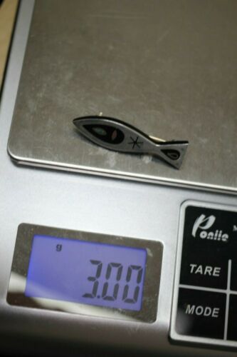 Vtg Mexico 925 Sterling Silver Copper Inlay Lucite Modernist Fish Brooch Pin