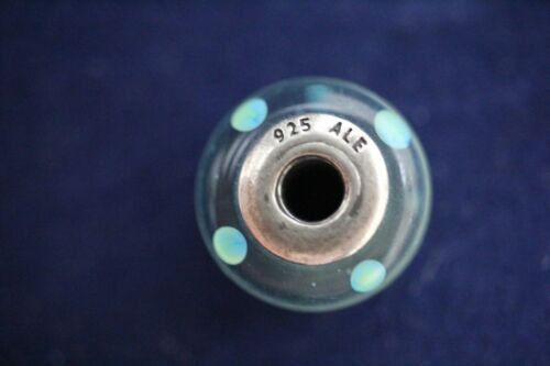 Pandora Murano Teal Polka Dots Sterling Silver 925 Glass Charm ALE - #790605