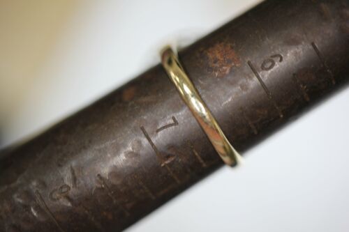 14k Yellow Gold Greek Key Design Round Green Jade Ring - Size 6.5