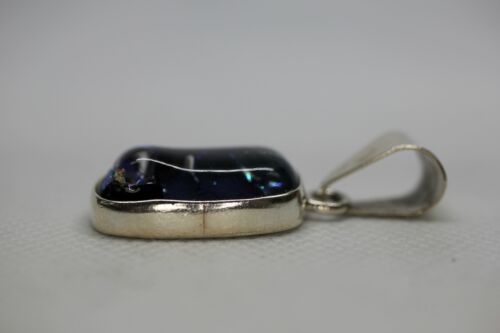 Charles Albert Sterling Silver Dichroic Glass Rectangular Pendant