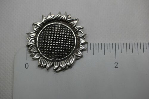 Vintage Sterling Silver Sun Flower Brooch / Pin signed H & H deMatteo GLV