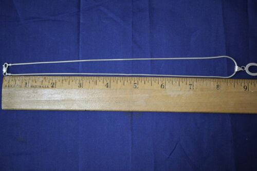 Sterling Silver 925 Vintage Mexico Egyptian Ankh Cross Pendant with Snake Chain