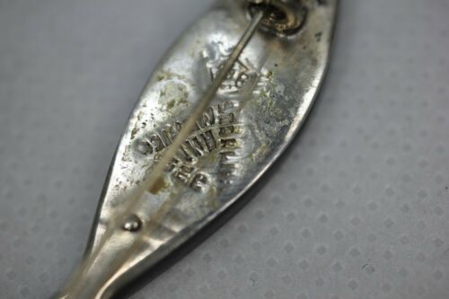 Vtg Mexico 925 Sterling Silver Copper Inlay Lucite Modernist Fish Brooch Pin
