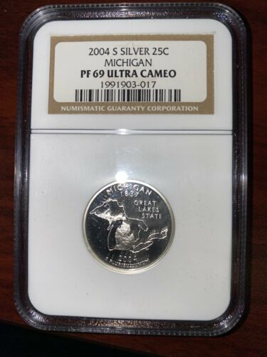 2004-S 25C Silver Michigan Quarter PF69UCAM NGC
