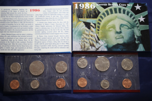1986 Uncirculated Mint Set P and D Special Packaging