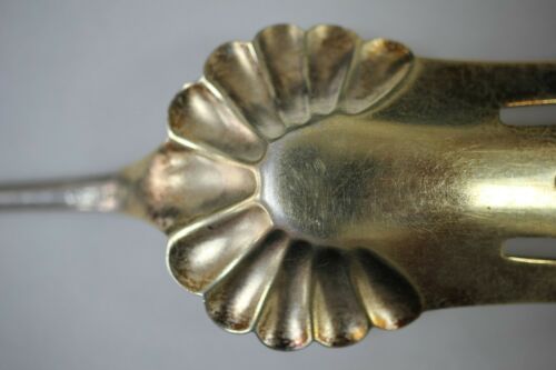 Wood & Hughes Engraved #1 Sterling Silver Salad Serving Fork Gold Wash - No Mono
