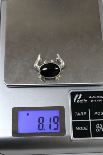 Sterling Silver 925 Bijoux D'Amour JBNI Crab Pendant w/ Black Onyx Stone