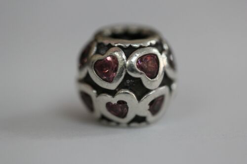 Pandora Sterling Silver Love all Around Charm Bead Pink CZ - #791250CZS
