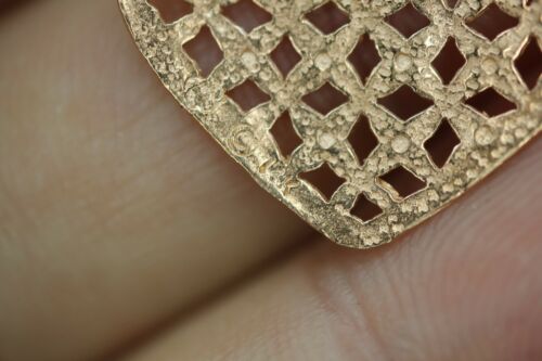 14k Rose Gold Diamond Cut Heart Pendant