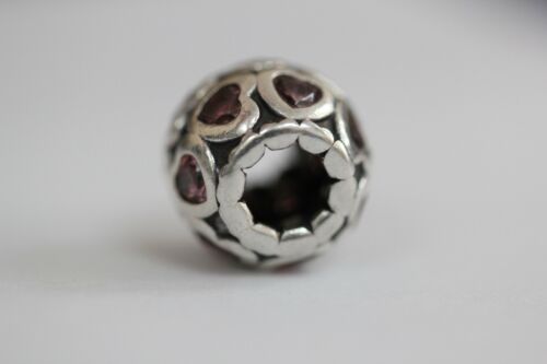 Pandora Sterling Silver Love all Around Charm Bead Pink CZ - #791250CZS