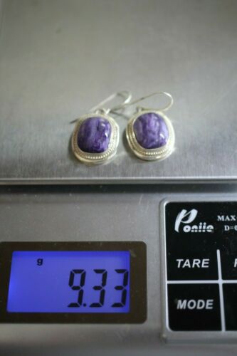 Vintage Sterling Silver Fluorite Signed BP Dangle Earrings