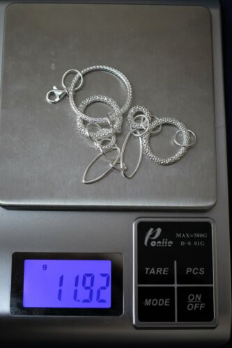Sterling Silver 925 Bracelet Circle Oval Smooth & Textured Links - 7 inch