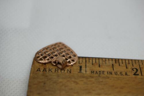 14k Rose Gold Diamond Cut Heart Pendant