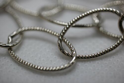 Joseph Esposito Sterling Silver ESPO SIG Layering Oval Textured Link Toggle Neck