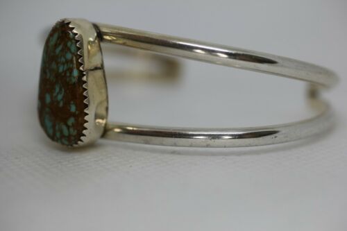 Navajo M. Otero Turquoise Sterling Cuff Bracelet - ~6.5 inch