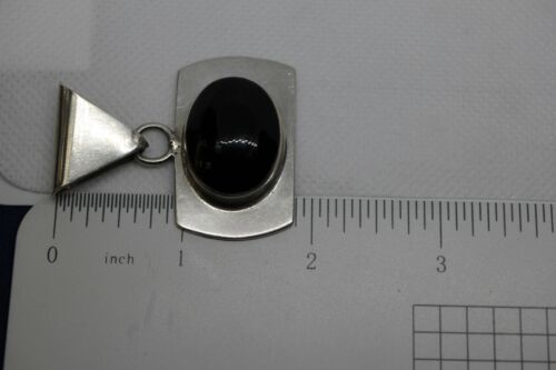 Vintage Mexico TZ-13 Sterling Silver 925 Black Onyx Pendant