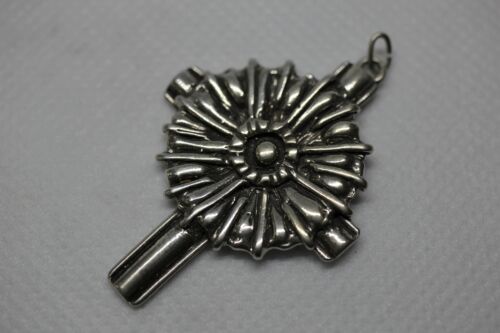 Sterling Silver 925 Celtic Style Cross Crucifix Pendant Unique Design 1.75 inch