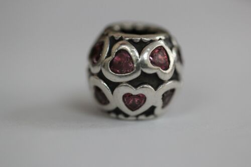 Pandora Sterling Silver Love all Around Charm Bead Pink CZ - #791250CZS