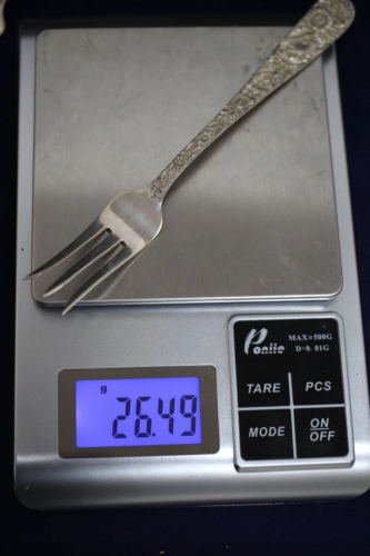 Kirk Stieff - Repousse Sterling Silver Individual Fruit Cocktail Fork - No Mono
