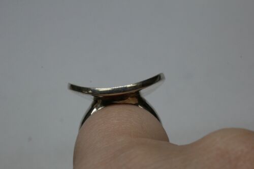 Unique Sterling Silver 925 Round Mother of Pearl Inlay Curved Ring - Sz 5.75