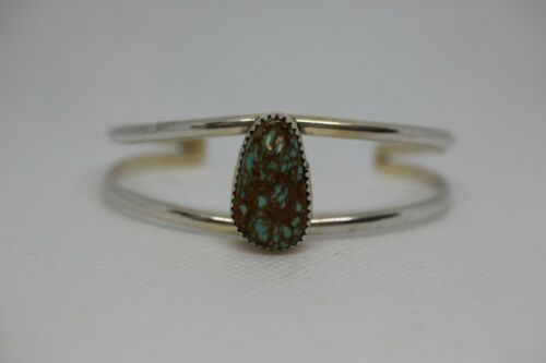 Navajo M. Otero Turquoise Sterling Cuff Bracelet - ~6.5 inch