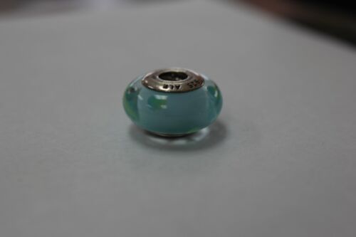 Pandora Murano Teal Polka Dots Sterling Silver 925 Glass Charm ALE - #790605