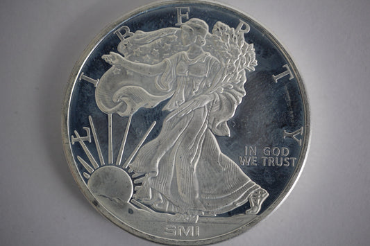 1 oz .999 Fine Silver - Sunshine Minting Walking Liberty Design SI Mint Mark - Spots