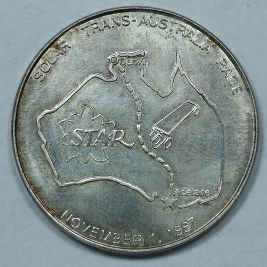 Crowder College Pure Silver Solar Trans-Australia Race Medal Nov 1 1987
