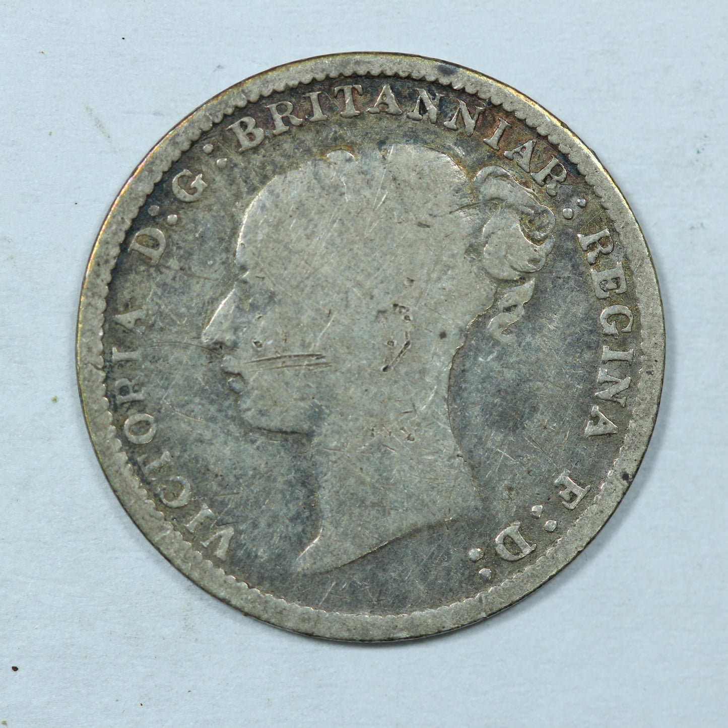1885 Great Britain 3 Pence Threepence .925 Fine Silver