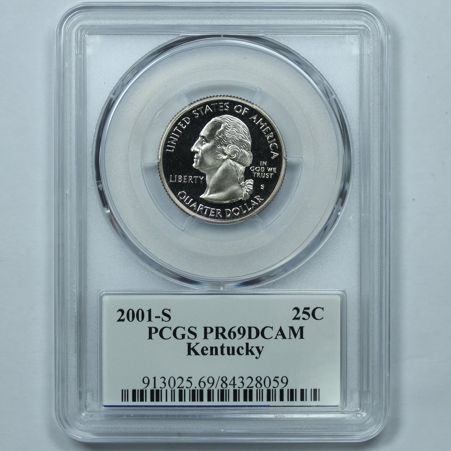 2001 S (San Francisco) 25c Clad Kentucky Quarter - PCGS PR 69 DCAM