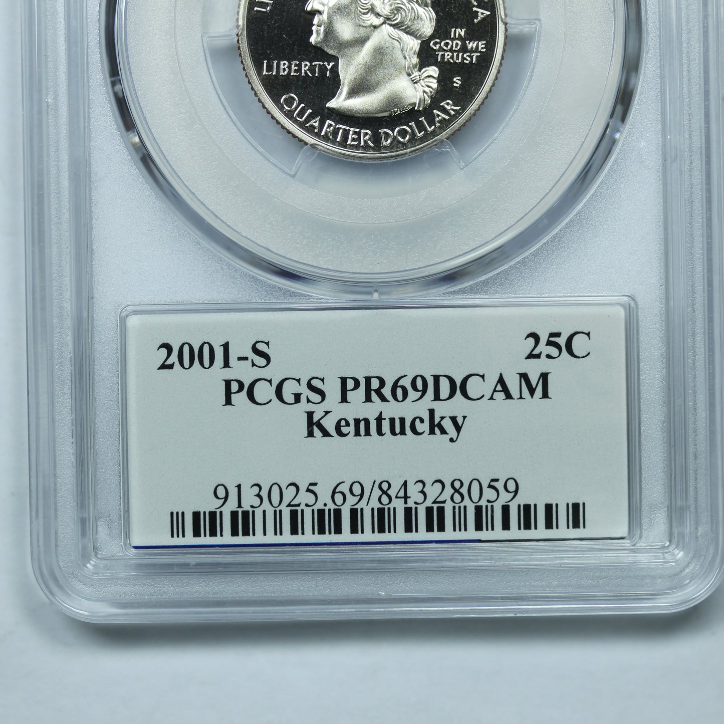 2001 S (San Francisco) 25c Clad Kentucky Quarter - PCGS PR 69 DCAM