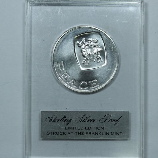 Franklin Mint 925 Sterling Silver Art Round Proof - Limited Edition - Peace