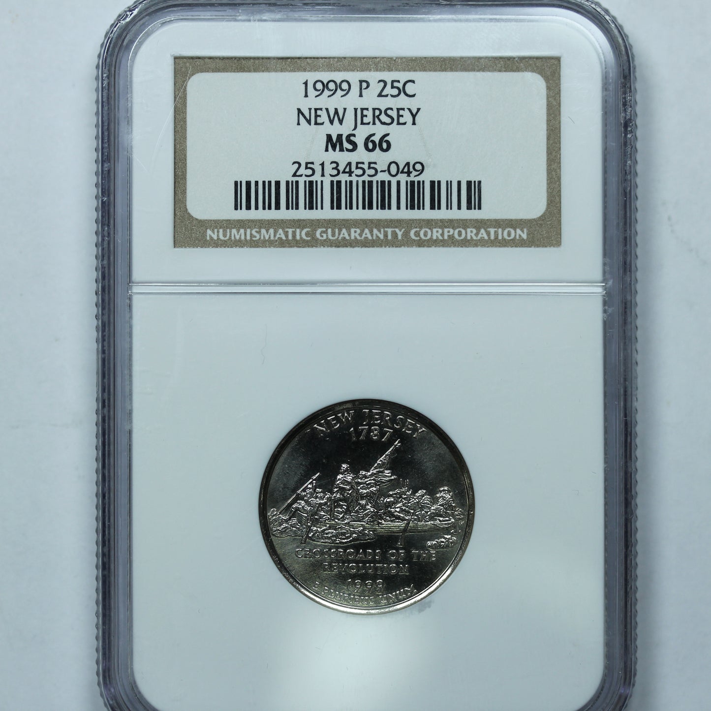 1999 P 25c New Jersey Quarter - NGC MS 66