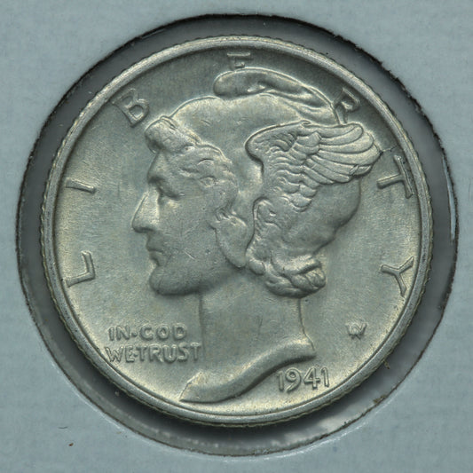 1941 S (San Francisco) Mercury Dime 10c 90% Silver