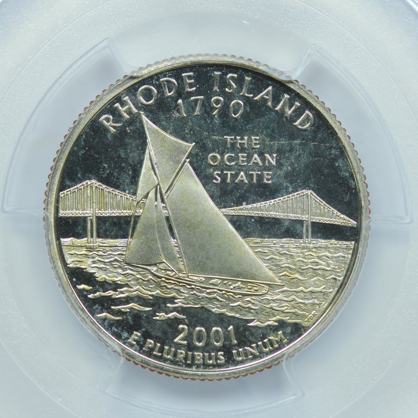 2001 S (San Francisco) 25c Clad Rhode Island Quarter - PCGS PR 69 DCAM