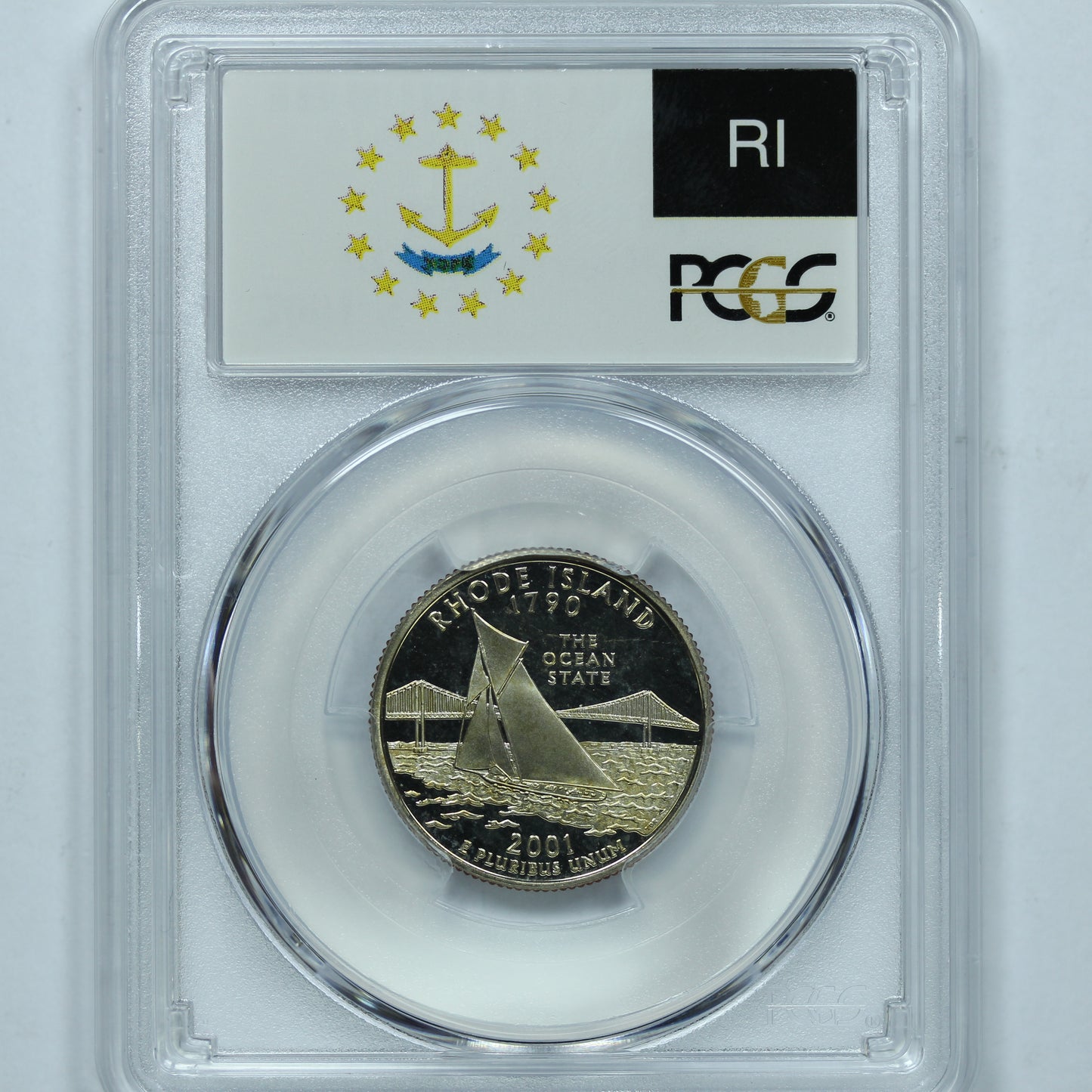 2001 S (San Francisco) 25c Clad Rhode Island Quarter - PCGS PR 69 DCAM