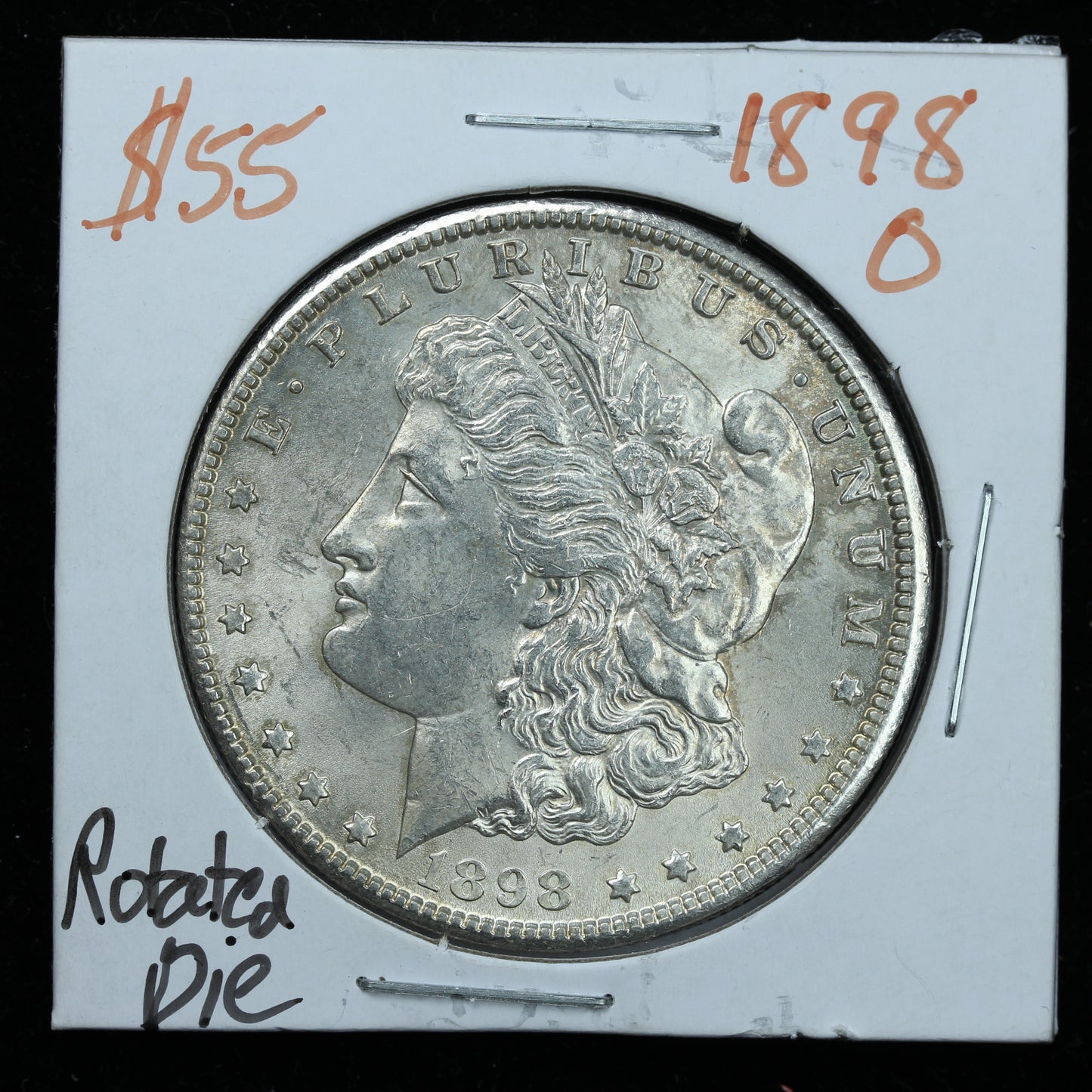 1898 O Morgan Silver Dollar - New Orleans Rotated Die Error