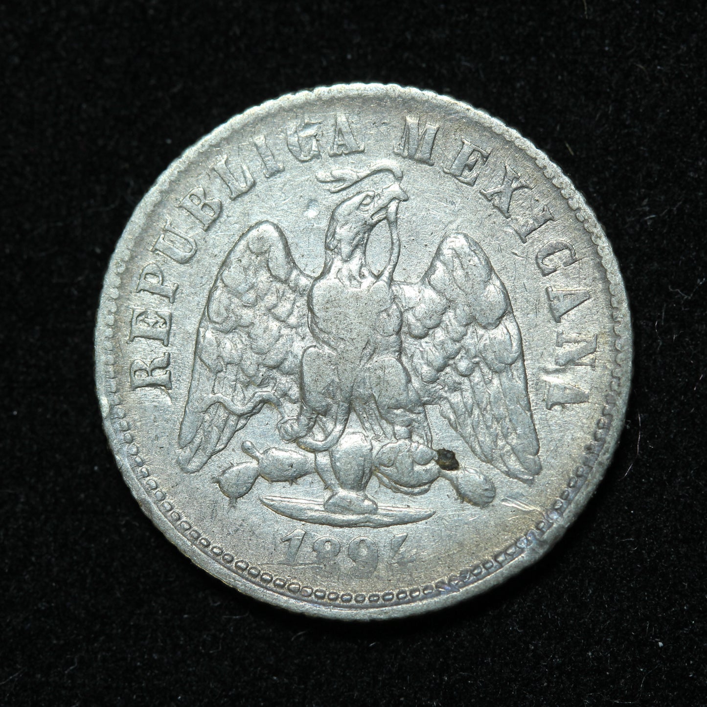 1894 10 Centavos GoR Mexico Second Republic Silver Coin - KM# 403.5