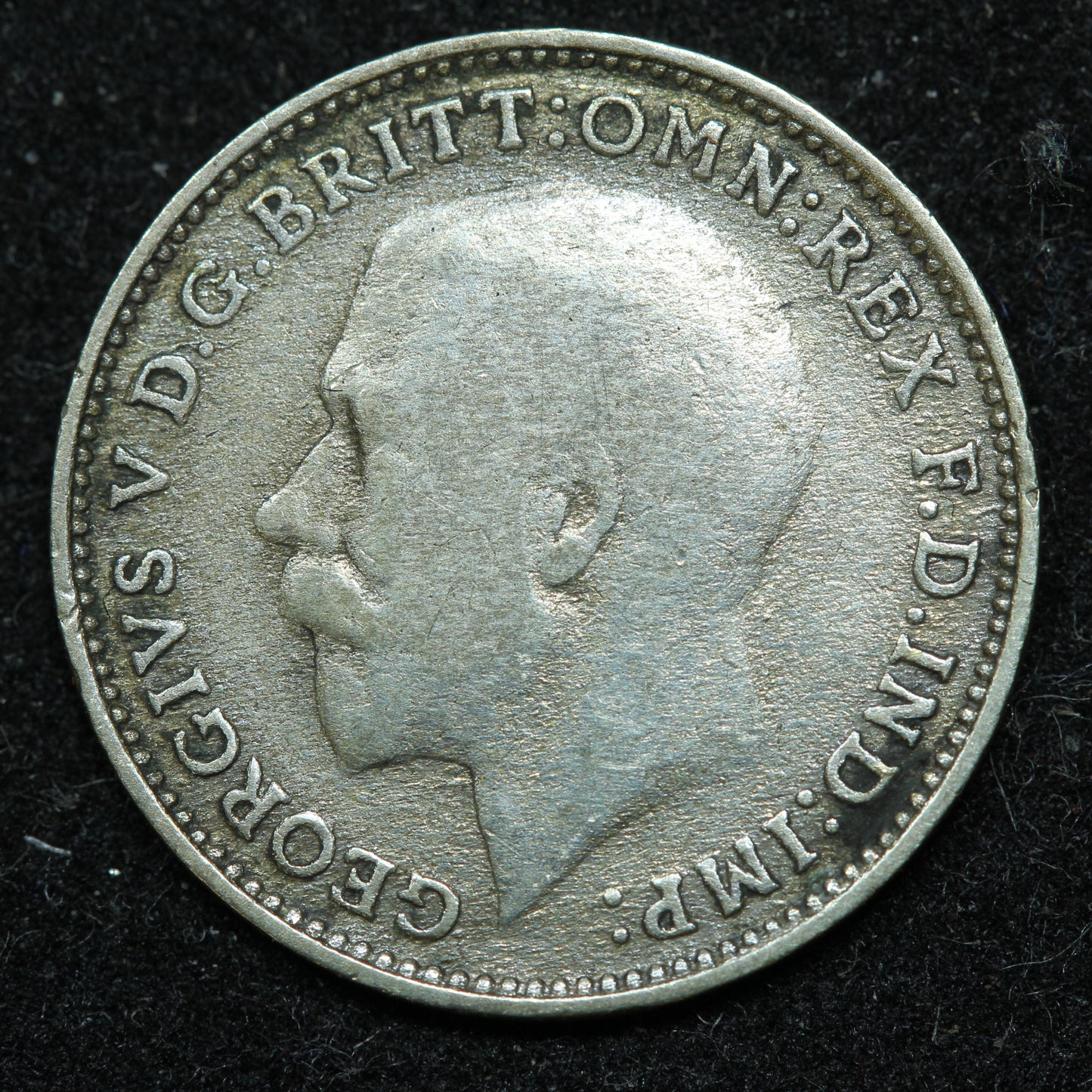 1921 Great Britain 3 Pence Threepence .500 Fine Silver KM#813a