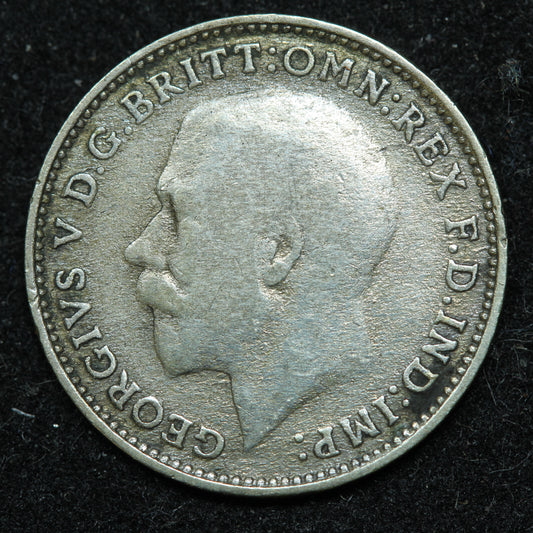 1921 Great Britain 3 Pence Threepence .500 Fine Silver KM#813a