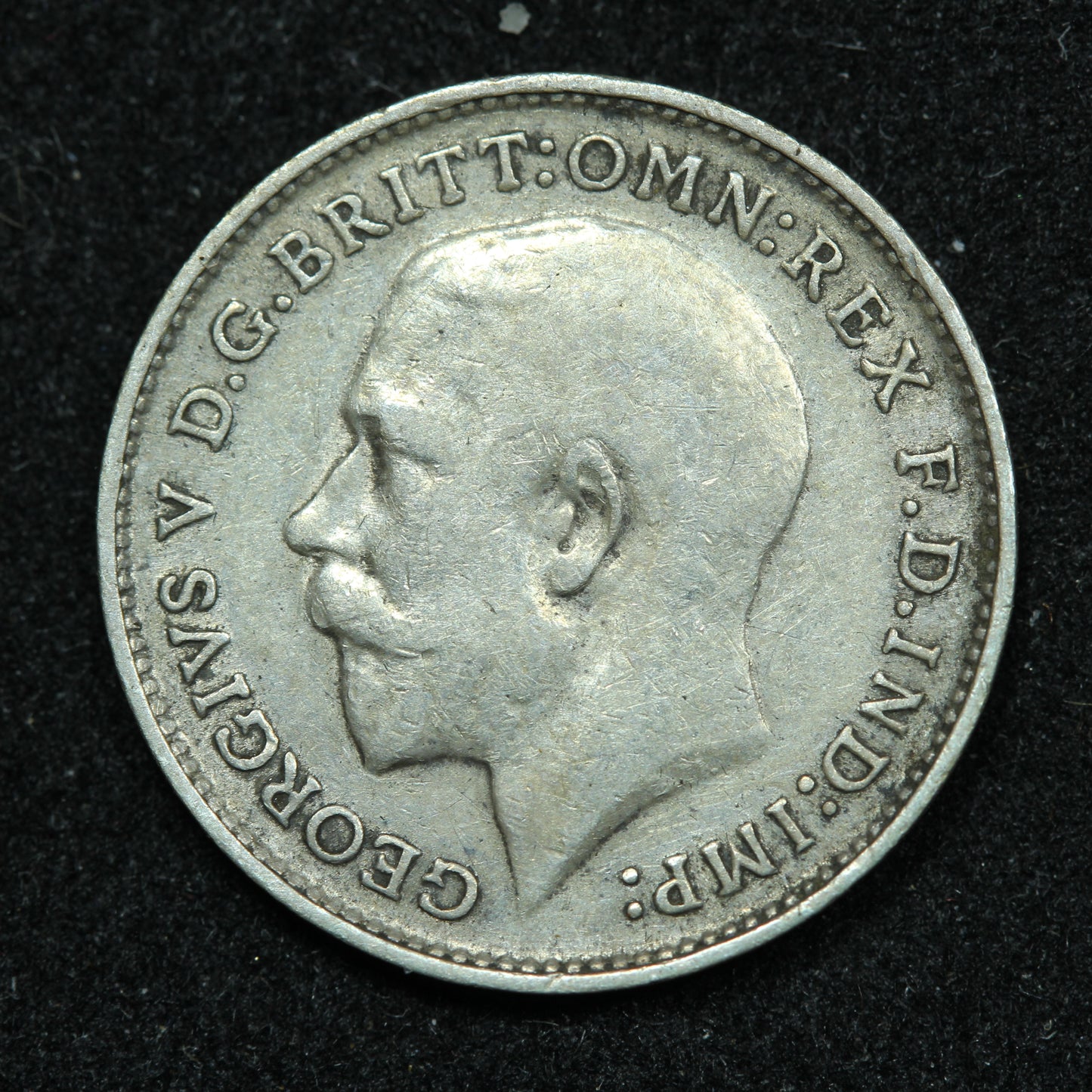 1913 Great Britain 3 Pence Threepence Silver Coin - KM# 813