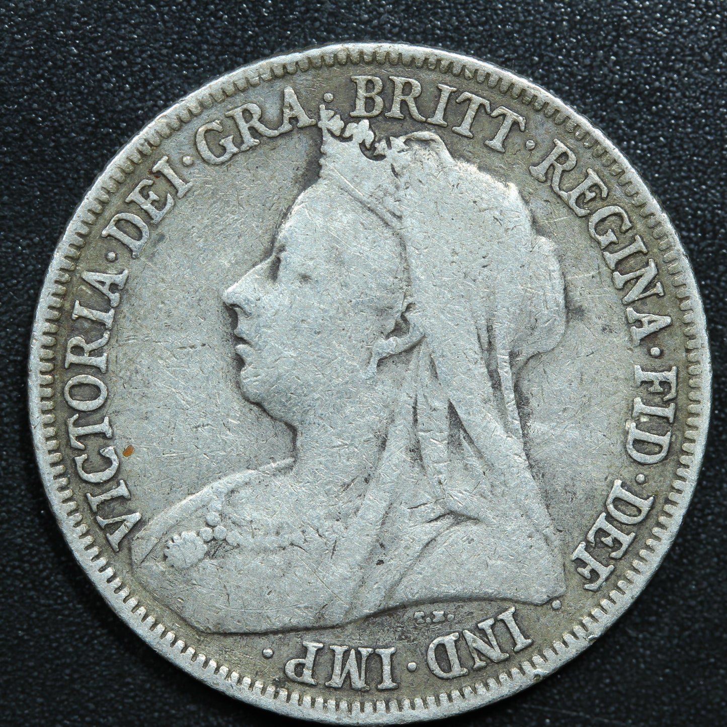 1898 United Kingdom 1 One Shilling Victoria Silver Coin KM# 780