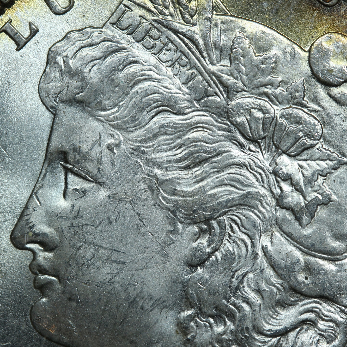 1886 P Morgan Silver Dollar - Philadelphia - Some Rainbow!