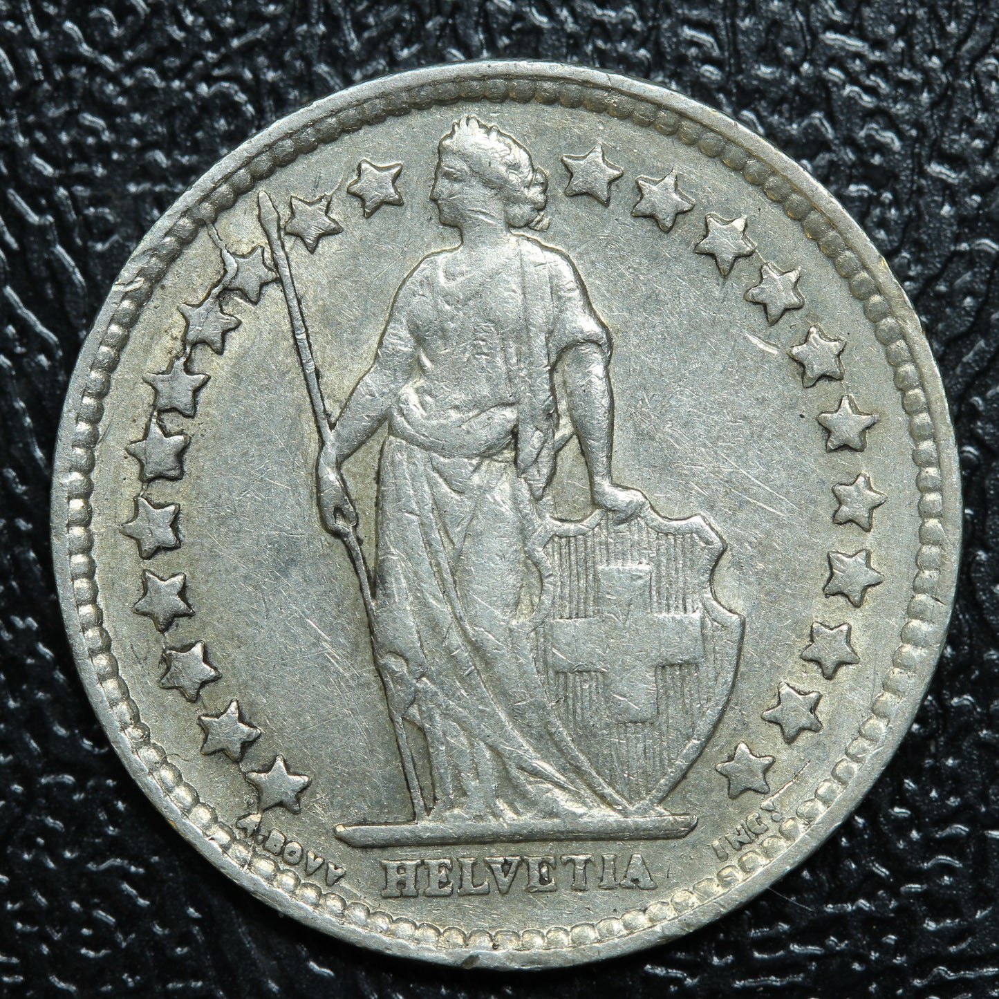 1943 B Switzerland 1/2 FRANC Silver KM#23
