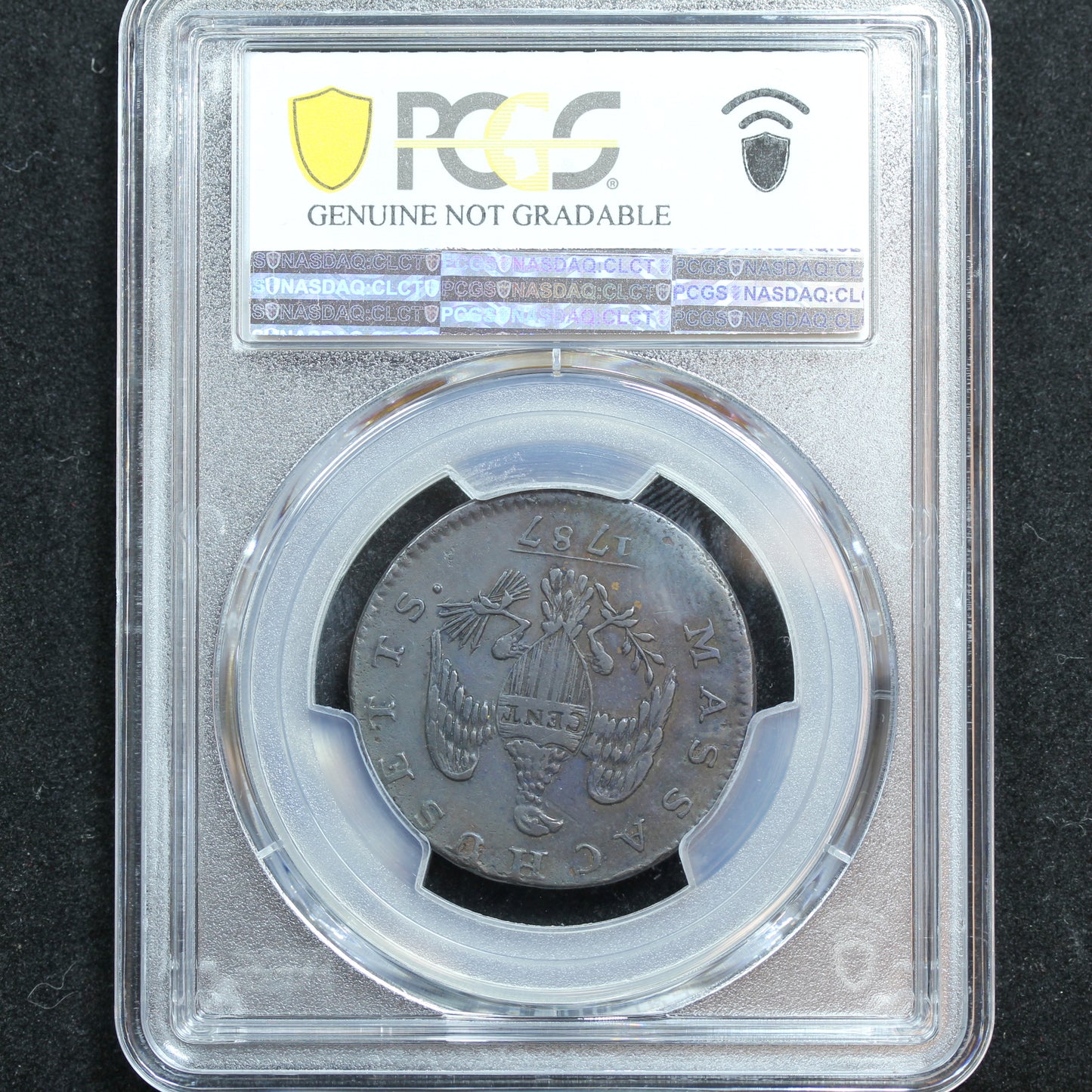 1787 Cent 1C Massachusetts Arrows in Left Talon, BN - PCGS XF Detail (Enviro Damage)