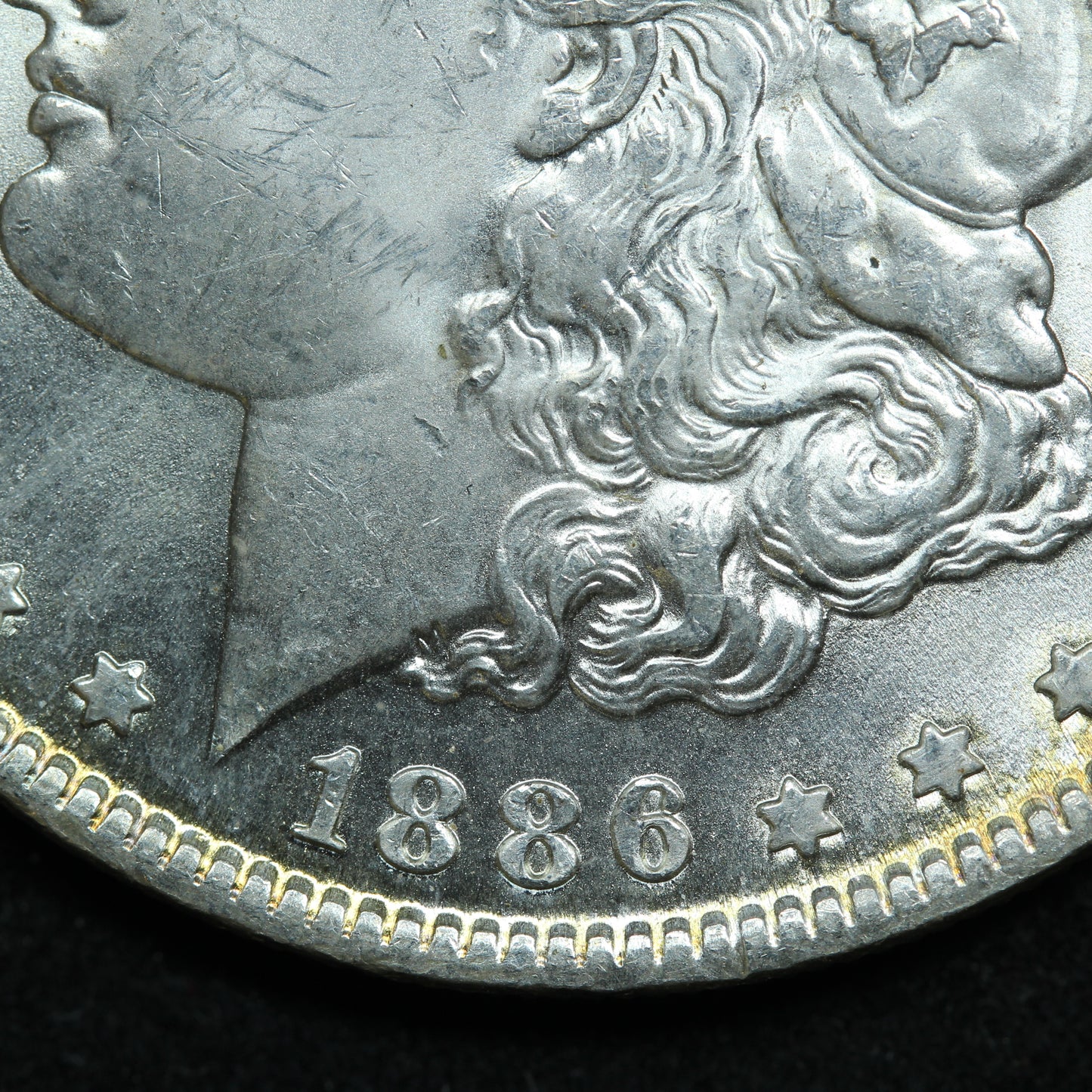 1886 P Morgan Silver Dollar - Philadelphia - Some Rainbow!